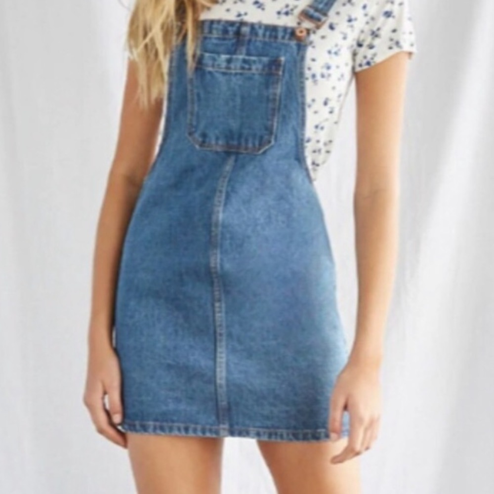 Forever 21 Denim Overall Mini Dress L